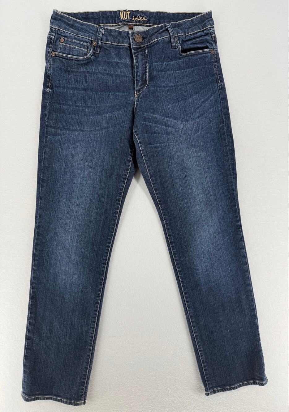 KUT From The Kloth Jeans Womens 10 Bootcut Dark Wash Stretch Embroidered